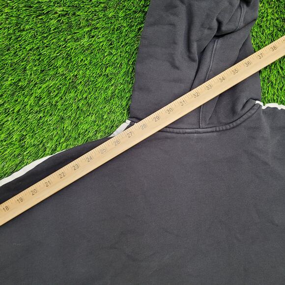 ADIDAS Cropped Terry Hoodie Womens M/L 24x17 Baggy Oversized Y2K Style - Picture 7 of 10